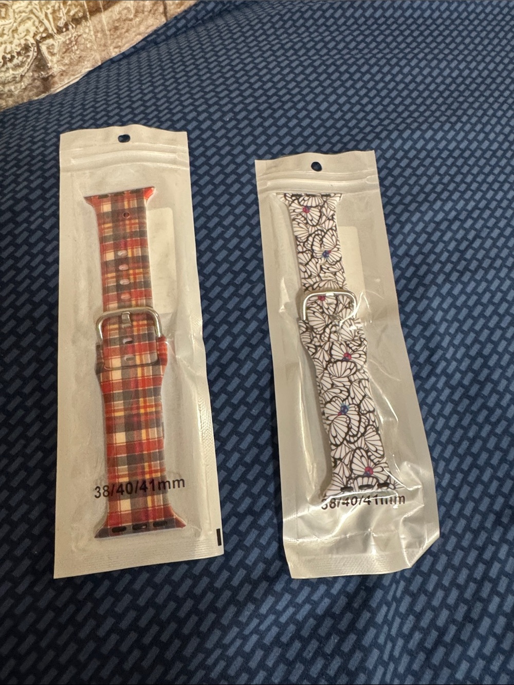***2/$15*** Set of Two Replacement Watch Bands - Red Plaid & White Floral